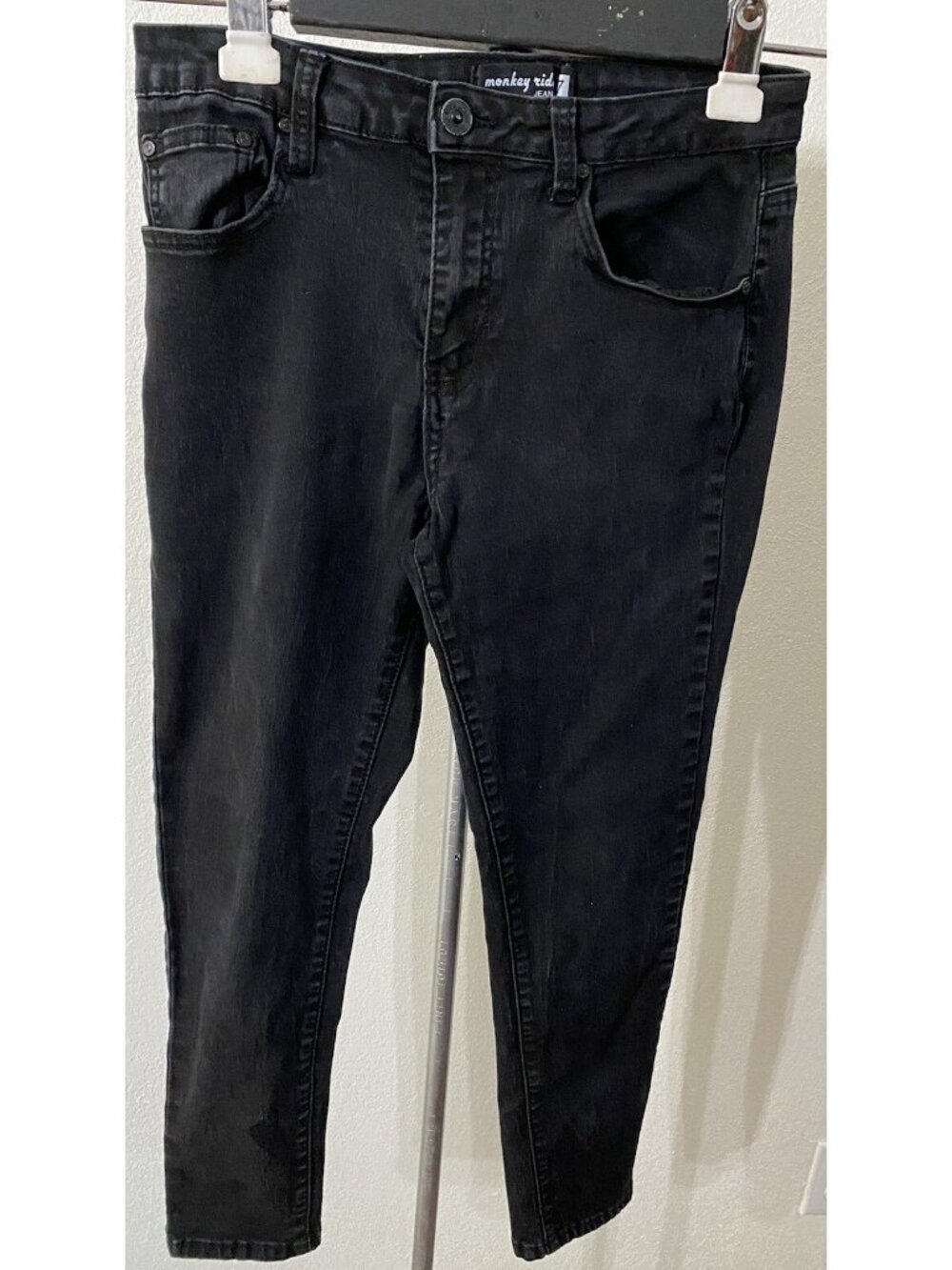 Monkey Ride Jeans Women Black Women Size 7 Jeans 28X25.5” Stretch